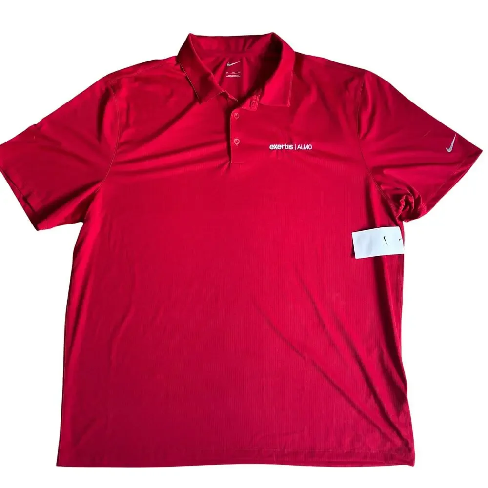 NWT Nike Golf‎ Polo Short Sleeve Shirt Red White Logo Size XXL 883681-687